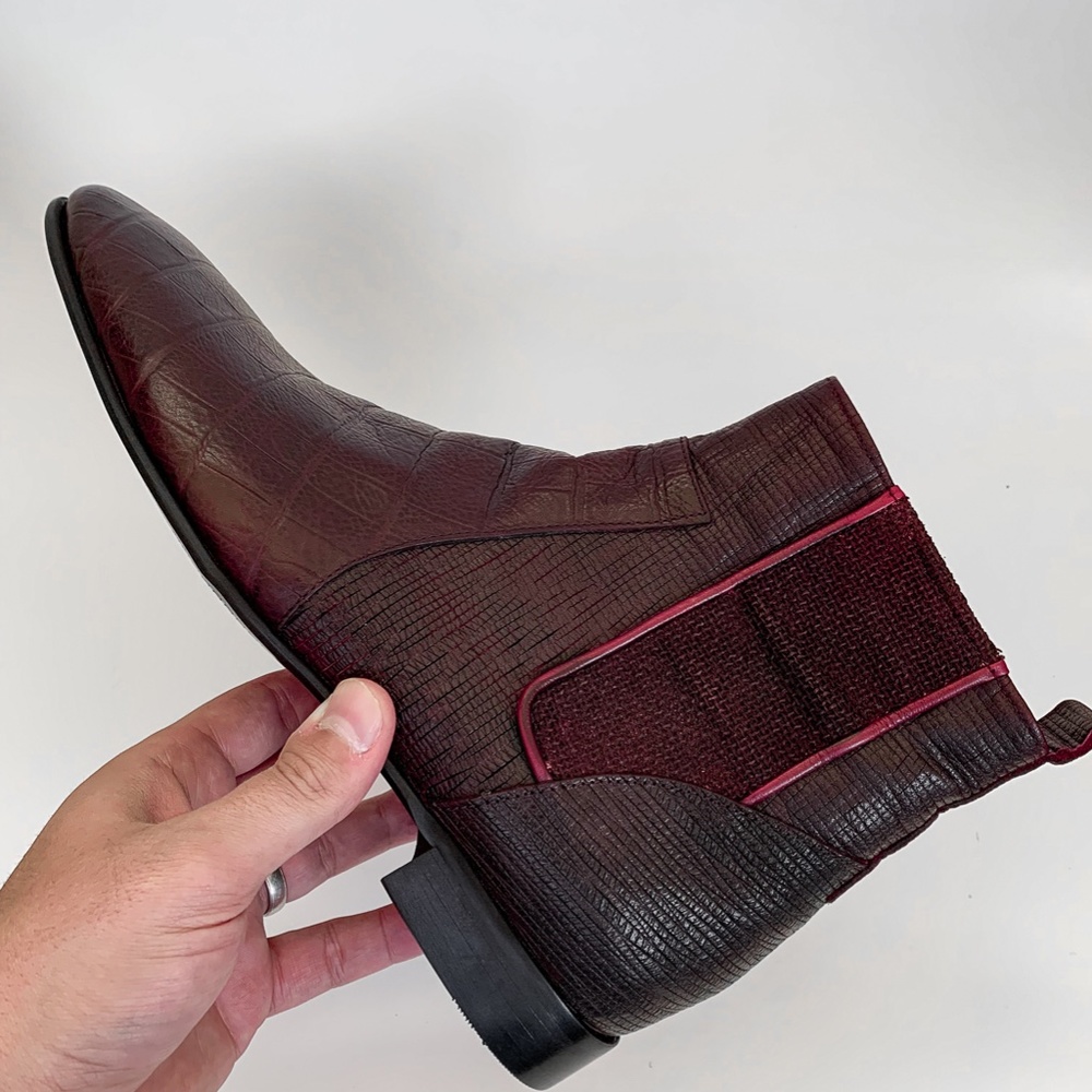 Burgundy Chelsea Leather Boots - Picture 5 of 5